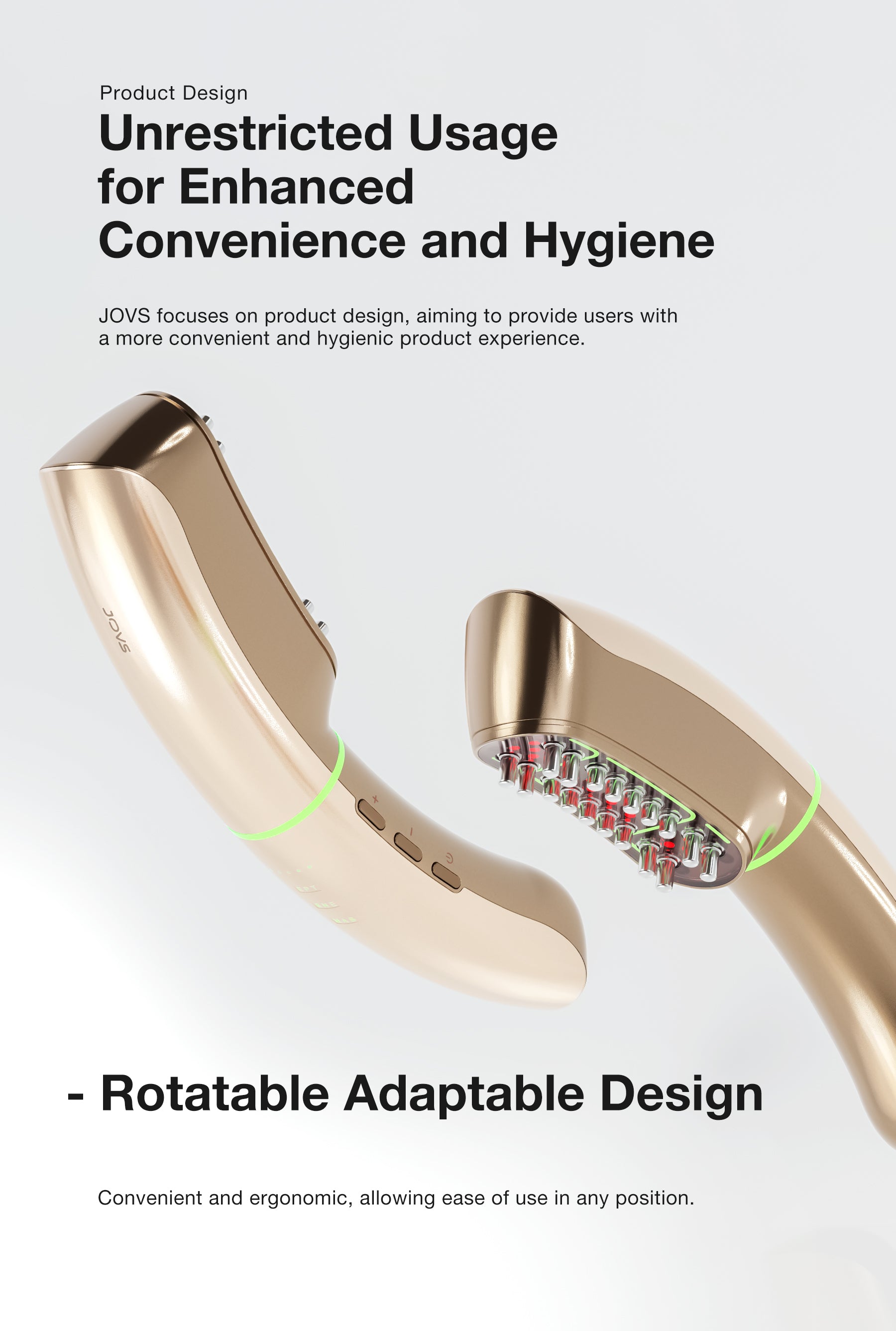 JOVS Slimax Microcurrent Anti-aging Device with ergonomic design for full-body convenience and hygiene.