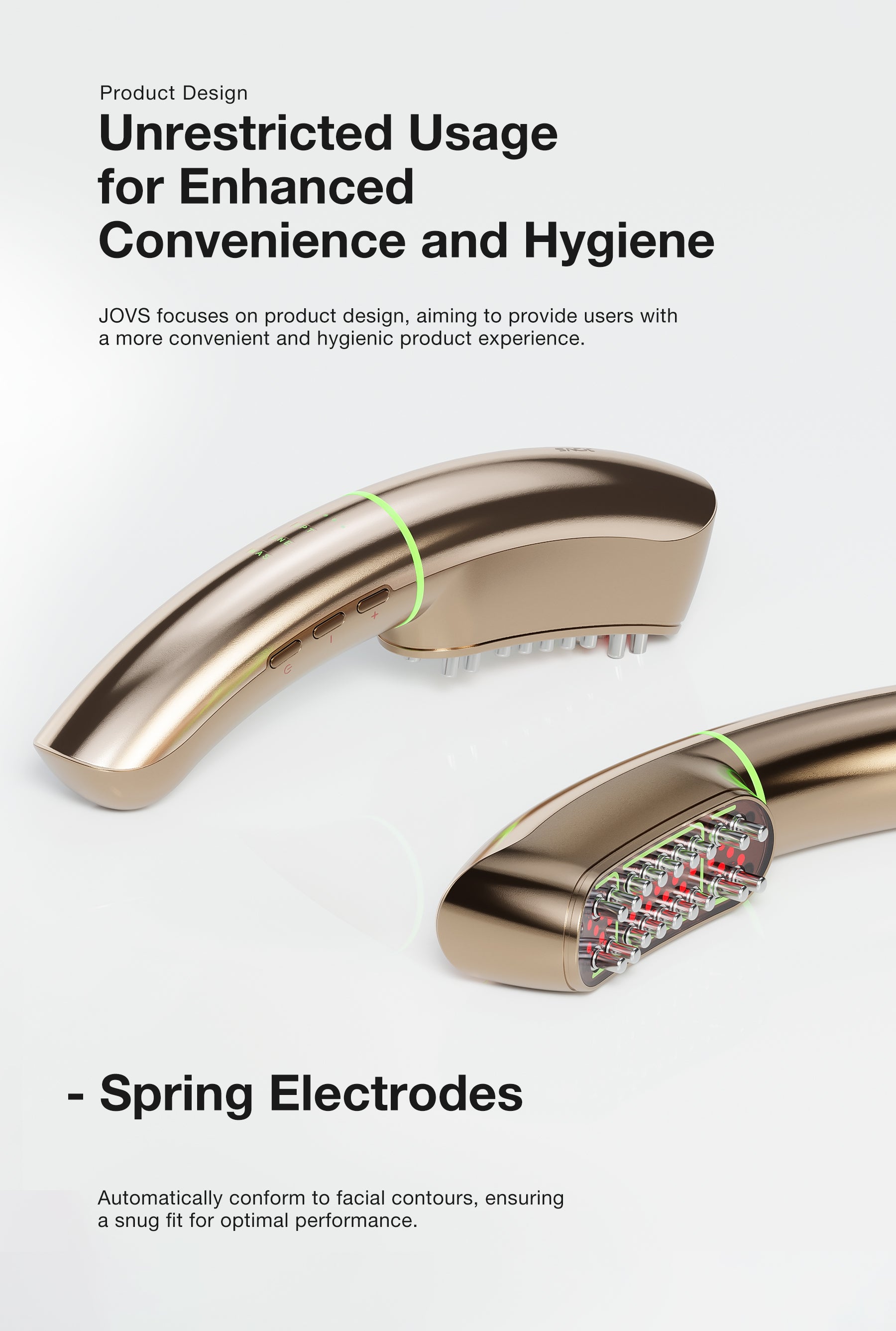 JOVS Slimax Microcurrent Full-body Anti-aging Device with spring electrodes for facial contouring.