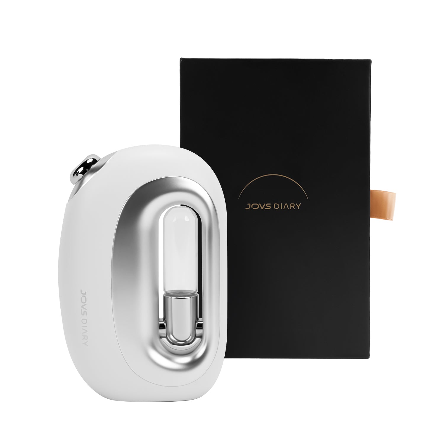 JOVS Diary Custom Hydrator in Sleek White, Modern Skincare Technology with a Touch of Luxury.