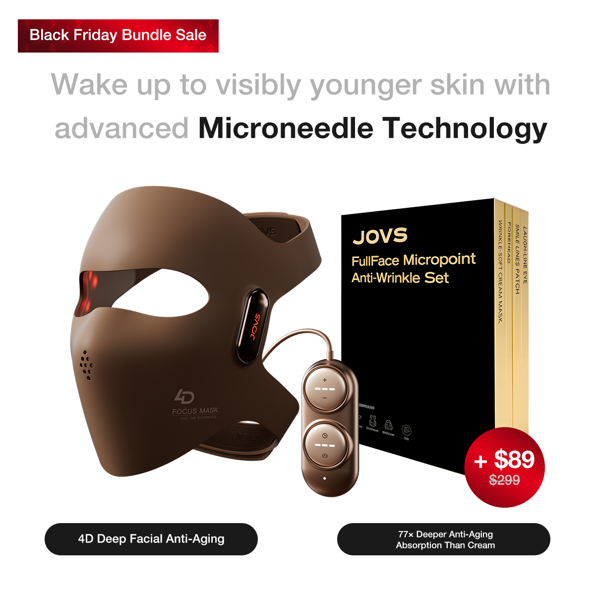 新品★❤️JOVS 4D レーザー光線療法マスク★ 非常に人気がある♪♪♪ JOVS 4D Laser Light Therapy Mask for At-Home Skin Care
