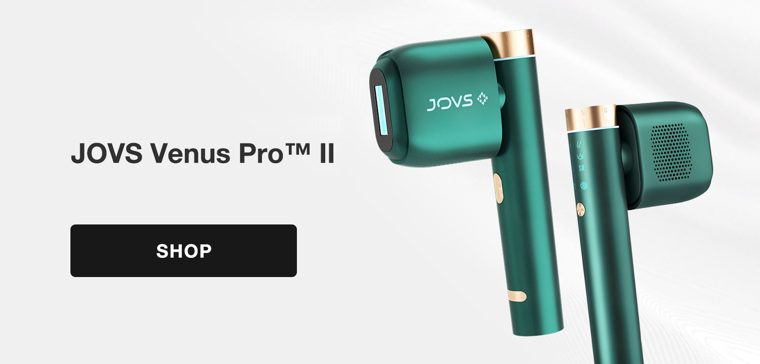 JOVS Venus Pro™ II device displayed elegantly, highlighting its advanced features for premium hair removal.