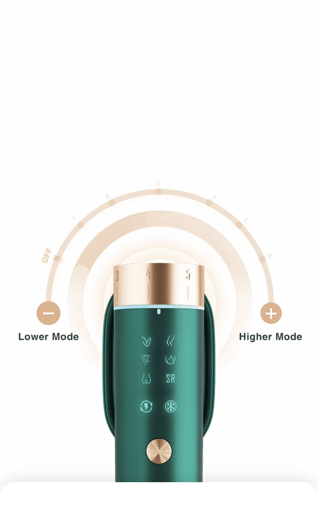 JOVS Venus Pro™ II IPL device with 6 unique modes and 6 intensity levels for tailored hair removal and skincare.