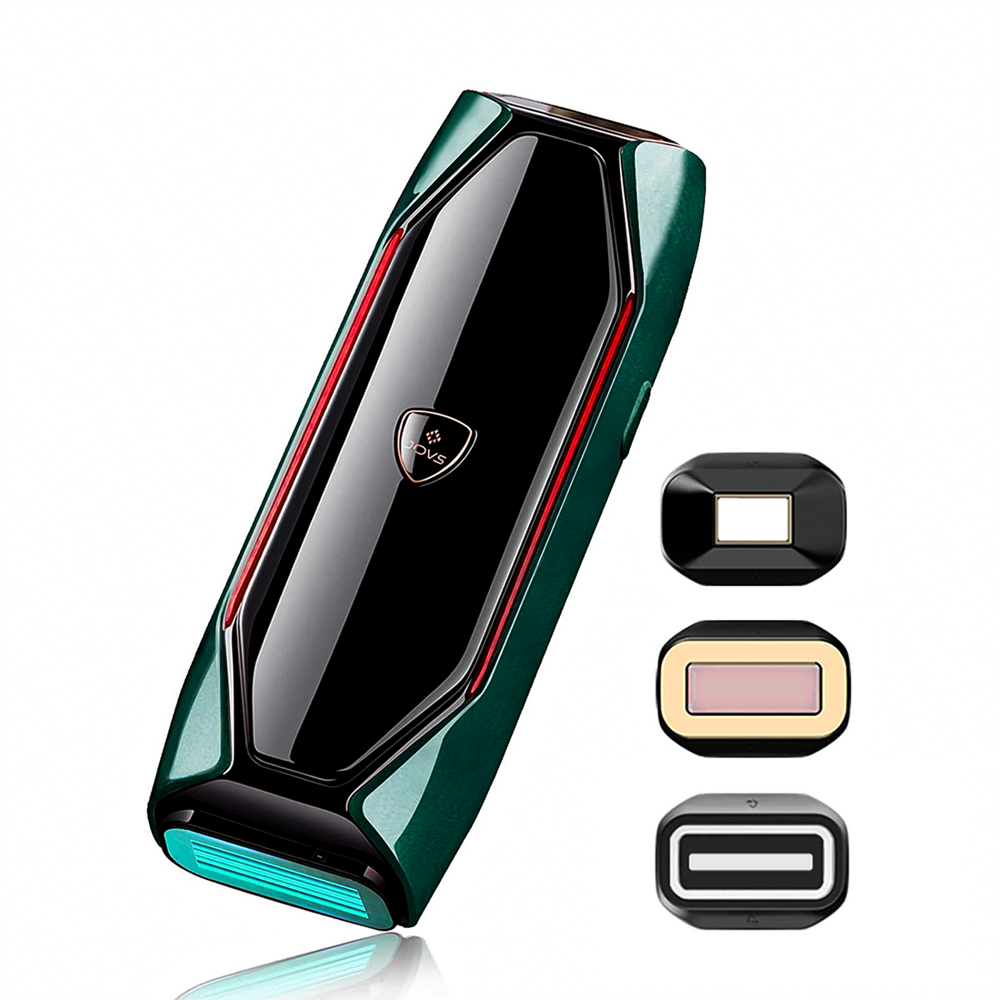 JOVS X 3-in-1 IPL hair removal device with interchangeable heads for body, face, and private areas skincare.