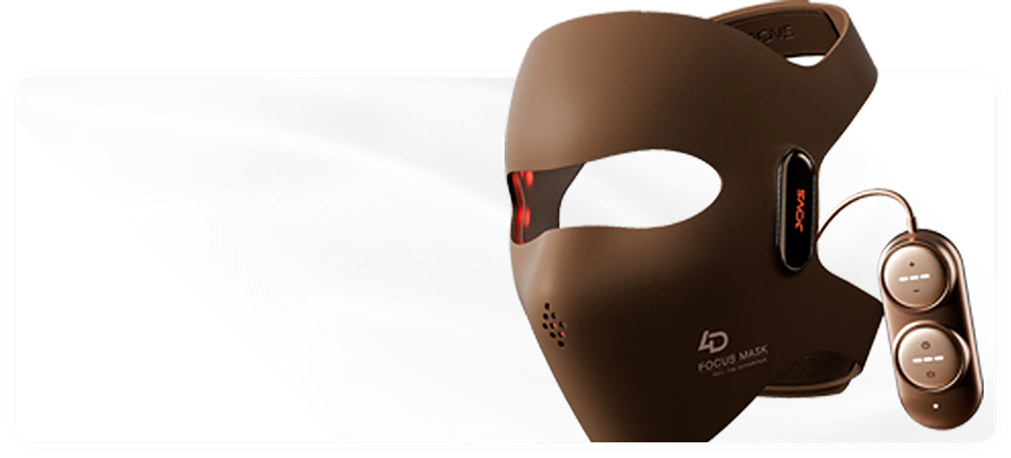 The JOVS 4D Laser Light Therapy Mask paired with a convenient controller, offering a high-tech, targeted treatment for skin rejuvenation and anti-aging.