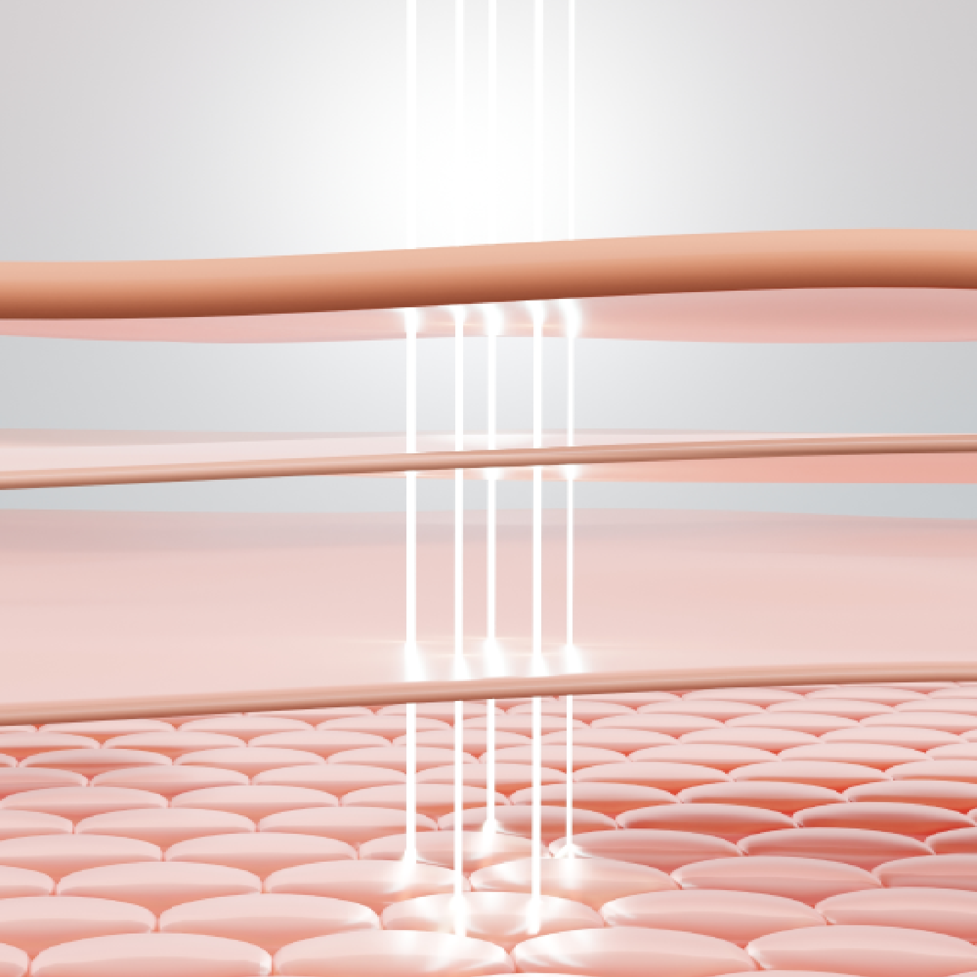Illustration of advanced light therapy penetrating skin layers for rejuvenation and treatment.
