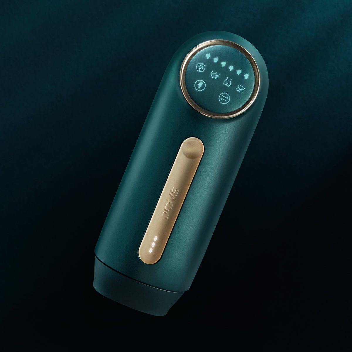 JOVS Mini Wireless IPL hair removal device is showcased, featuring a convenient touch control panel for easy operation.